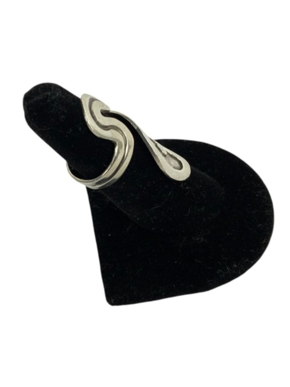 Vintage Signed R Cazares Taxco Mexico Sterling Modernist Bypass Ring Size 6 - Picture 4 of 7